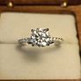 Rhodium Plated Sterling Silver 2 ct Moissanite Solitaire Ring with Accents Image 2