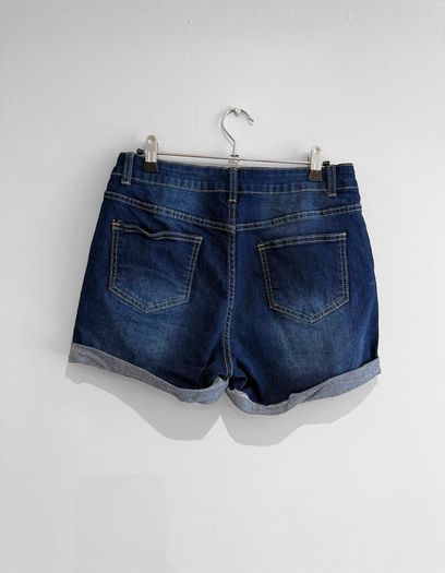Pre Owned High-Waisted Distressed Denim Shorts