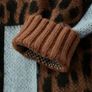 Ribbed lose leopard print polo neck jumper Image 3