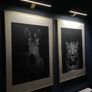 2 x Black & White Wall Art plus Picture Lights Image 2