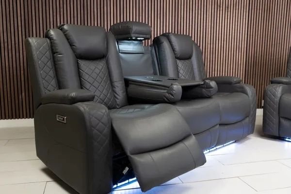 Ashbyrne electric Recliner Sofa 3+2 Dark grey