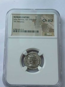 Roman Coin - Julia Domna Denarius - NGC Graded CH AU