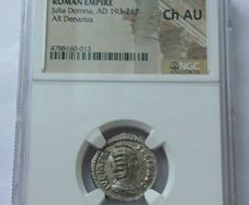 Roman Coin - Julia Domna Denarius - NGC Graded CH AU