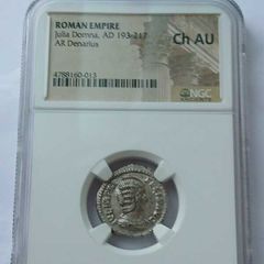 Roman Coin - Julia Domna Denarius - NGC Graded CH AU