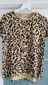 ZARA leopard print tee Sz S (Fit 8-10 UK)