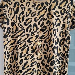 ZARA leopard print tee Sz S (Fit 8-10 UK)