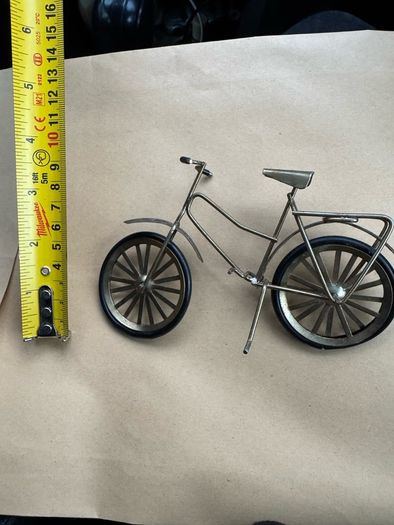 Vintage Miniature Gold Brass Metal Bicycle Figurine, Ornament, Doll House
