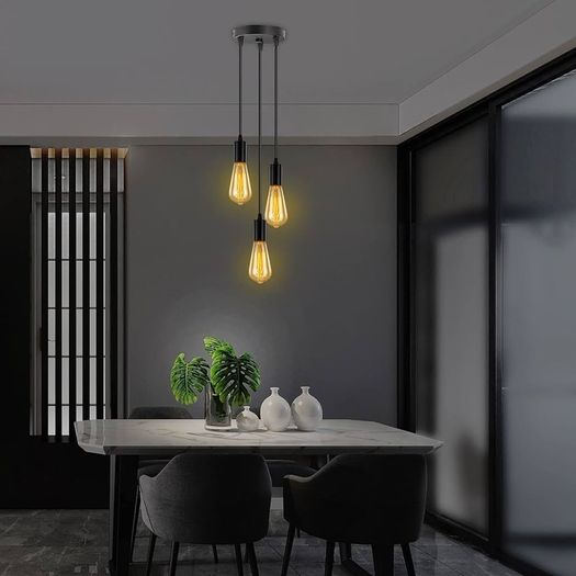 NEW SALE | Black Industrial Pendant Light with 3 Lights,Vintage Farmhouse Hanging Light