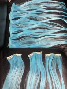 Sky Blue Ombre Clip In Hair Extensions