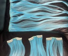 Sky Blue Ombre Clip In Hair Extensions