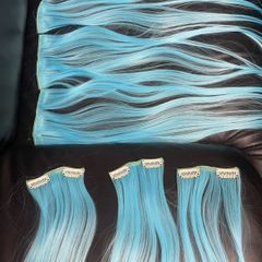 Sky Blue Ombre Clip In Hair Extensions
