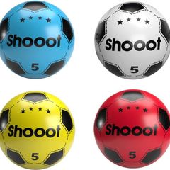 Soccer Shoot PVC football (Pack of 6) toy ball For Kids (Deflated) Lightweight Adjustable Inflatable for Indoor Outdoor Play Beach, Home, Birthday, School & Parties Assorted Colors