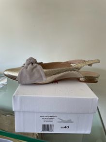 Nicky Hoyne Gold flat sling backs