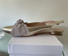 Nicky Hoyne Gold flat sling backs