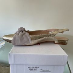 Nicky Hoyne Gold flat sling backs