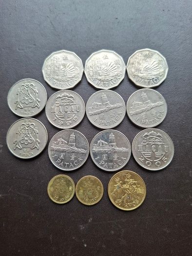 Macau. A Lot of 14 coins (1967-2010)