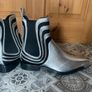 RARE! Paco Rabanne H&M Shimmering Metallic Leather Chelsea Boots Limited Collaboration Image 2