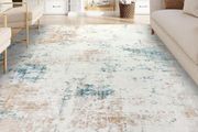 Extra Large Rugs for Living Room 160x230cm Beige Washable Carpet Rugs with Rubber Backing Non Slip Kids Carpet for Bedroom Playroom Nursery Dining Room