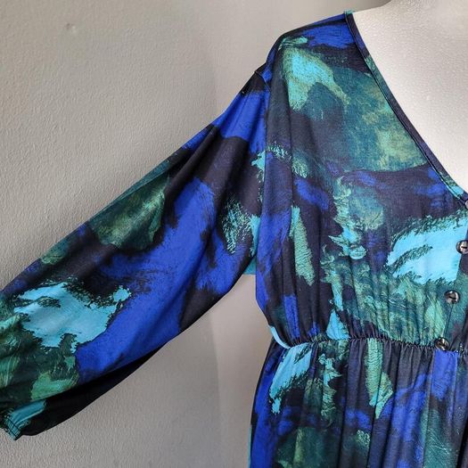 CurveWow blue pattern midi dress, Size 16, BNWT