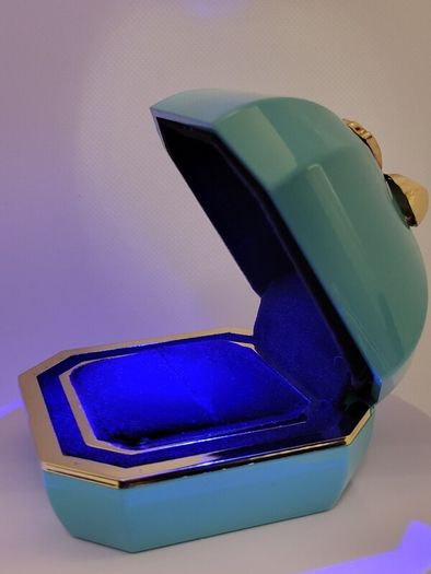 Luxurious Polished LED Lighted Solid Ring Box With Anti-Tarnish Protection (Size - 7x7x6 cm)