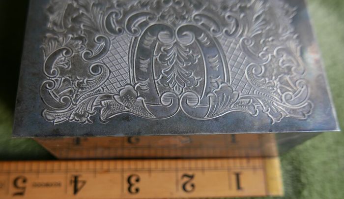 Vintage 1981 Silver Plated Box, beautifully engraved with a wooden interior