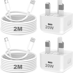 for iPhone Charger Fast Charge, 2Pack PD 20W Fast Apple Charger Cable 2M, iPhone Fast charger Plug with USB C To Lightning Cable for iPhone 14 13 12 11 Pro Max XS XR X 8 7 6 Plus, iPad and iPod
