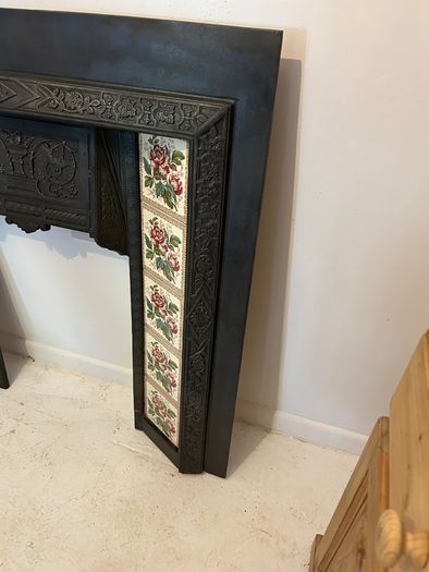 Beautiful Cast Iron Tiled Fireplace Insert