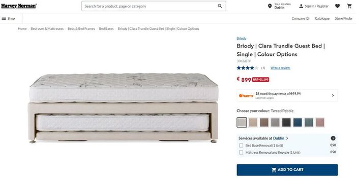 Single guest bed - with trundle