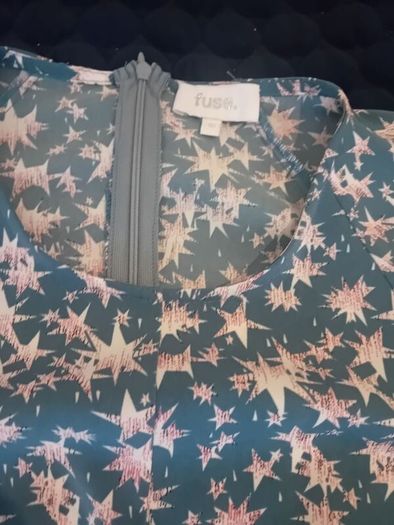 uk10 star print midi 3/4 sleeve