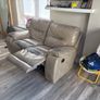 Grey 2 seater faux leather couch with recline Image 4