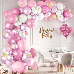 NEW SALE | Balloon Arch Kit,145 PCS, Pink Balloons White Balloons Metal Purple Balloons for Birthday,Baby Shower,Parties,Bridal,Engagement,Wedding,Anniversary