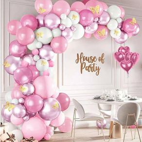NEW SALE | Balloon Arch Kit,145 PCS, Pink Balloons White Balloons Metal Purple Balloons for Birthday,Baby Shower,Parties,Bridal,Engagement,Wedding,Anniversary
