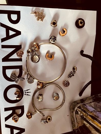 Assorted pandora charms and bracelets