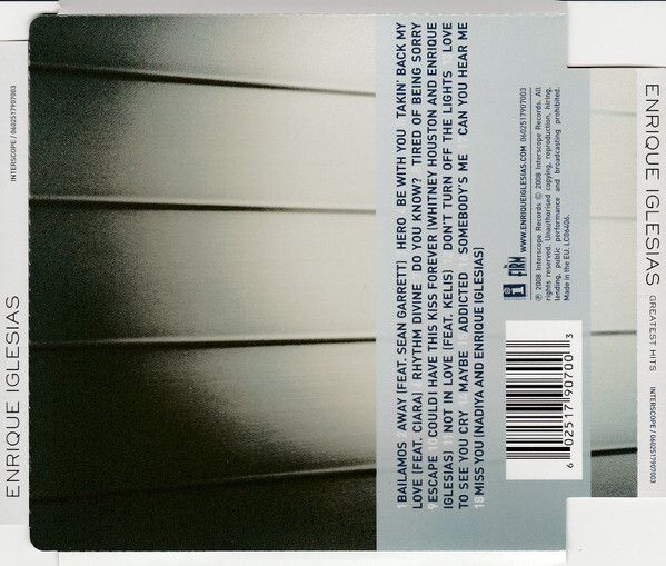 Enrique Iglesias. Greatest Hits. CD. Free Postage!