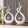 Home Decor Modern Abstract Art Ceramic Statue, Room Decor, Table Decorations for Living Room Dining Room Office Centerpiece, 27 cm High Image 4