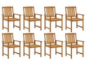 Garden Chairs 8 pcs Solid Acacia Wood