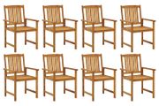 Garden Chairs 8 pcs Solid Acacia Wood