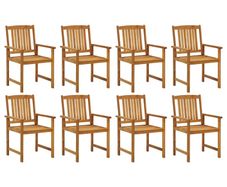 Garden Chairs 8 pcs Solid Acacia Wood