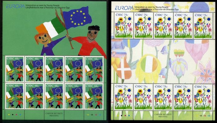 2006 Ireland Europa Commemorative Stamps Sheetlet Plate 1B1B1B1B Mint Never Hinged (MNH)