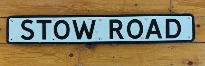 Vintage Heavy Metal "Stow Road" Street Sign