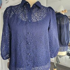 Navy blouse size 14