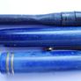 Vintage PARKER Duofold Lucky Curve Lapis Lazuli Blue FOUNTAIN PEN (works well) Image 4