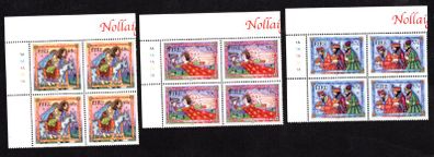 2003 Ireland Christmas Commemorative Stamps Plate Blocks 1A1A1A1A1A Set Mint Never Hinged (MNH)