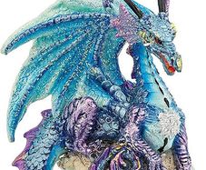 Christmas Tree Ornaments - Frost the Gothic Dragon Holiday Ornament - Snowflake Dragon Ball Ornament - Christmas Decorations