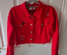 Red Denim Cropped jacket