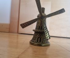 Vintage Brass Windmill Bell Ornament