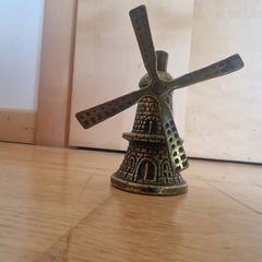 Vintage Brass Windmill Bell Ornament