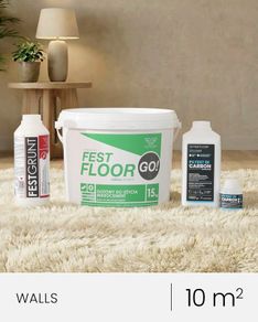 Microcement kit for walls FESTFLOOR GO! - 10 square meters, READY TO USE - EASY TO APPLY