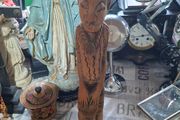Beautiful Old Large Hand Carved Wooden African Drummer Statue Postage available or Collection