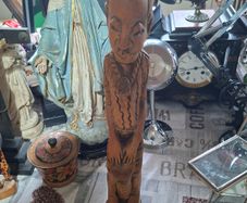 Beautiful Old Large Hand Carved Wooden African Drummer Statue Postage available or Collection